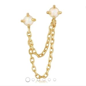 Ania Haie Gold Kyoto Opal Drop Chain Barbell Single Earring New